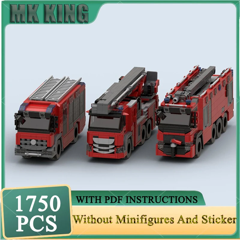 

Fire fighting Vehicle Model Moc Building Bricks Multiple Fire Trucks Mode Vehicle Technology Blocks Assembly Construstion Toys