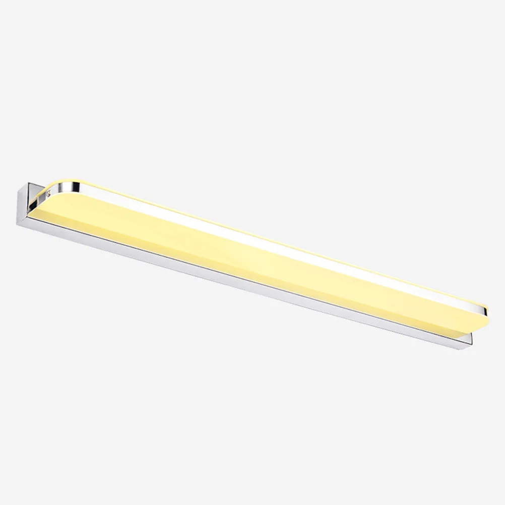 

LED Mirror Front Light Silver 7W 42cm Modern Stainless Steel Acrylic Makeup Mirror Wall Lamp Soft Eye Protection for Bedroom