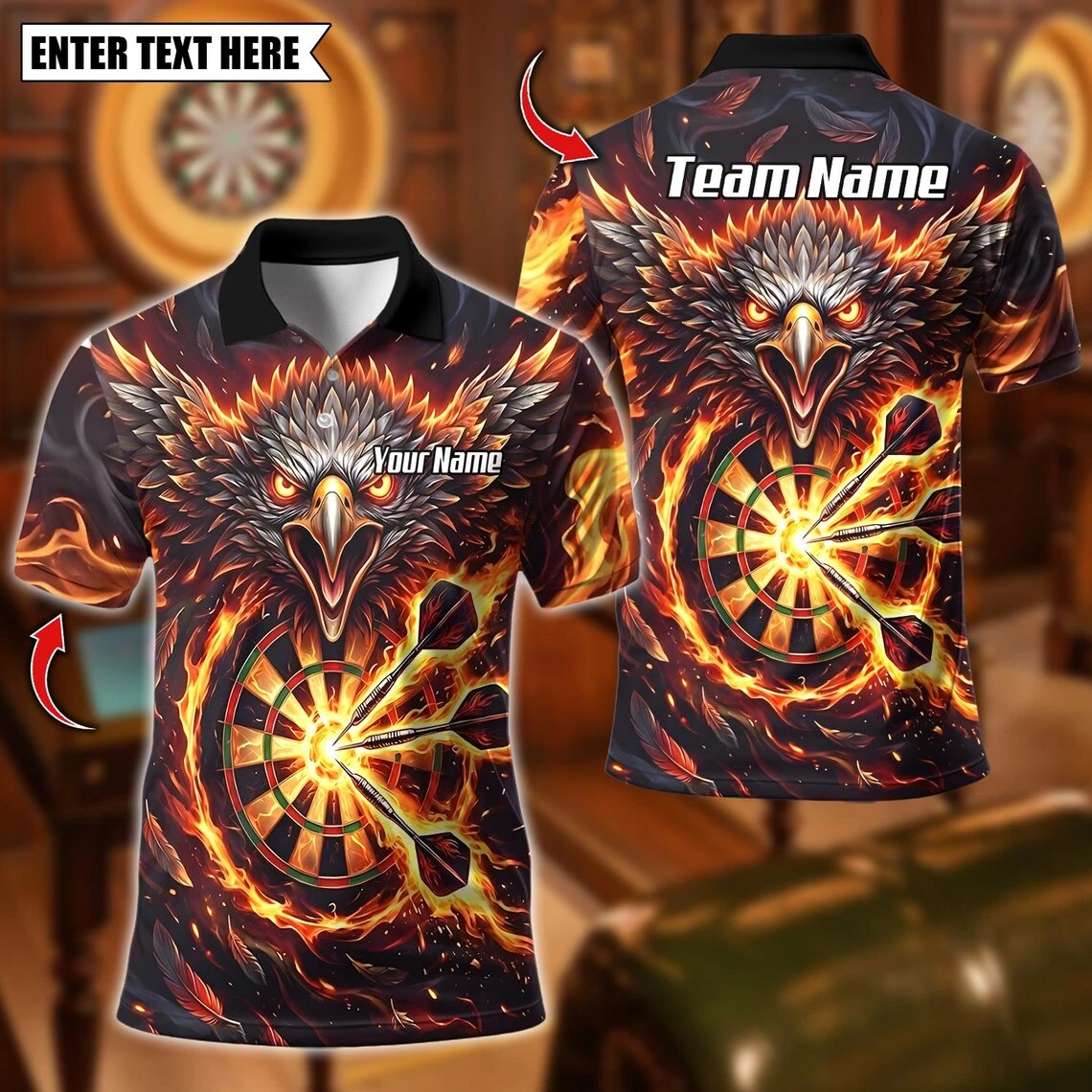 Hip Hop Crocodile Darts Polo Shirt Cartoon Animal Wolf Panda 3d Printed Print Personalized Name Shirt For Casual Dart Sports Tee