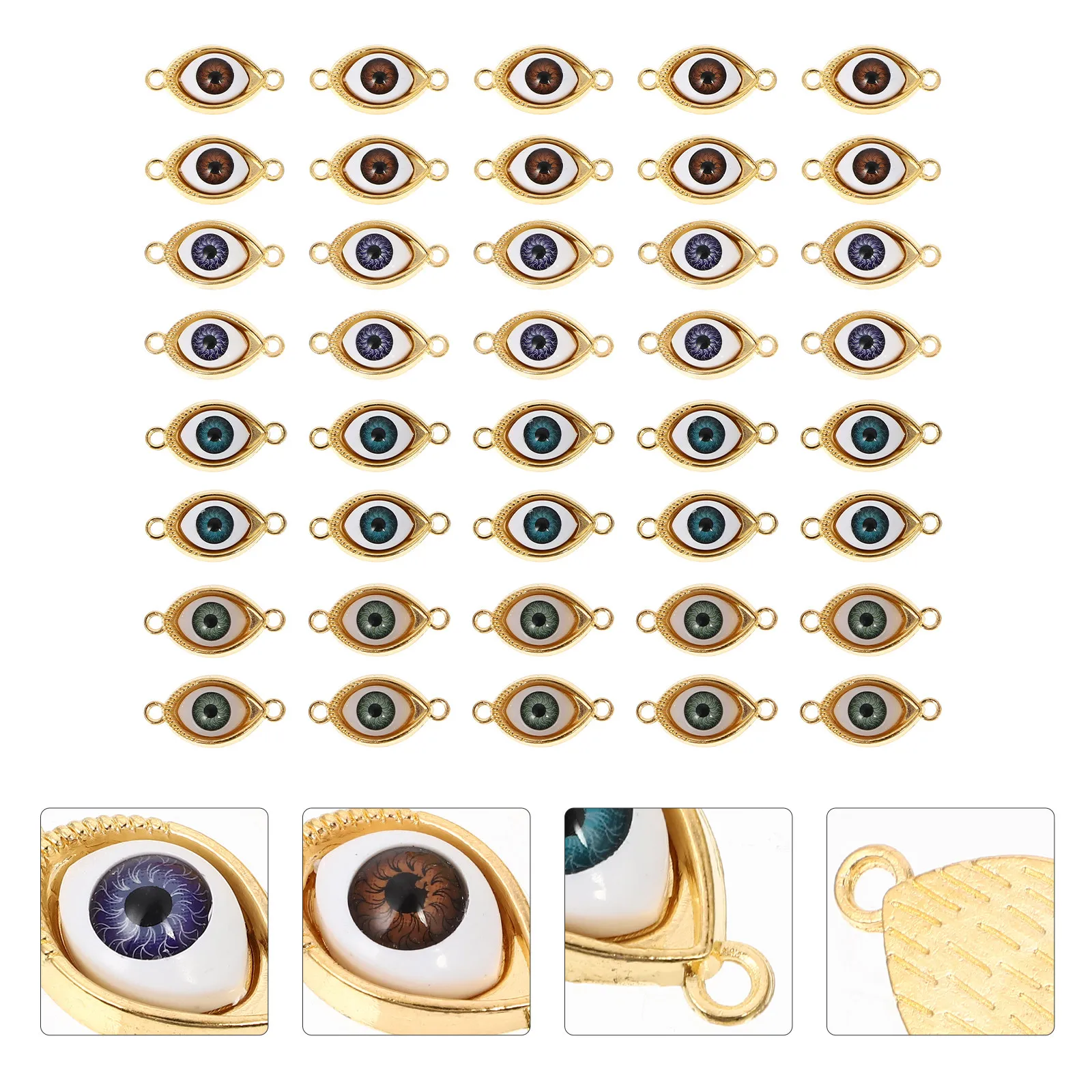 

40pcs Vintage Heart Necklace Connector Jewelry Pendant Charms Double Eye Jewelry Alloy Pendant Crafts