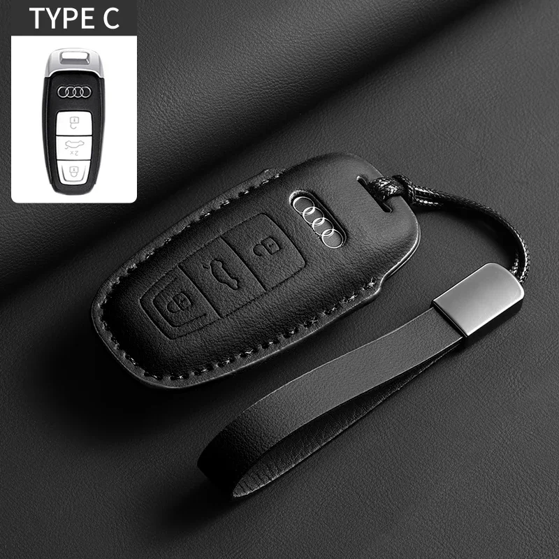 

NEWFor Audi Q8 RSQ8 A6 C8 S6 RS6 A7 S7 RS7 A3 8Y A8 D5 4N RS E-tron GT Q4 Q7 4M Soft Leather Car Remote Key Case Cover Fob Shell