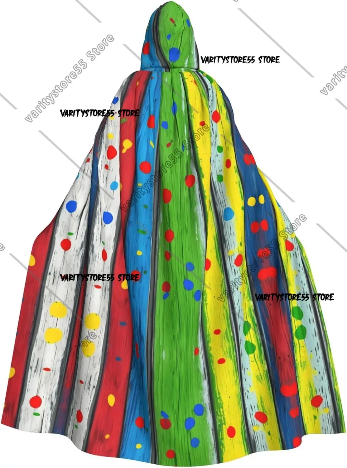 

Красочная накидка унисекс с капюшоном и принтом деревянной доски, идеально подходящая для ролевых костюмов на Хэллоуин