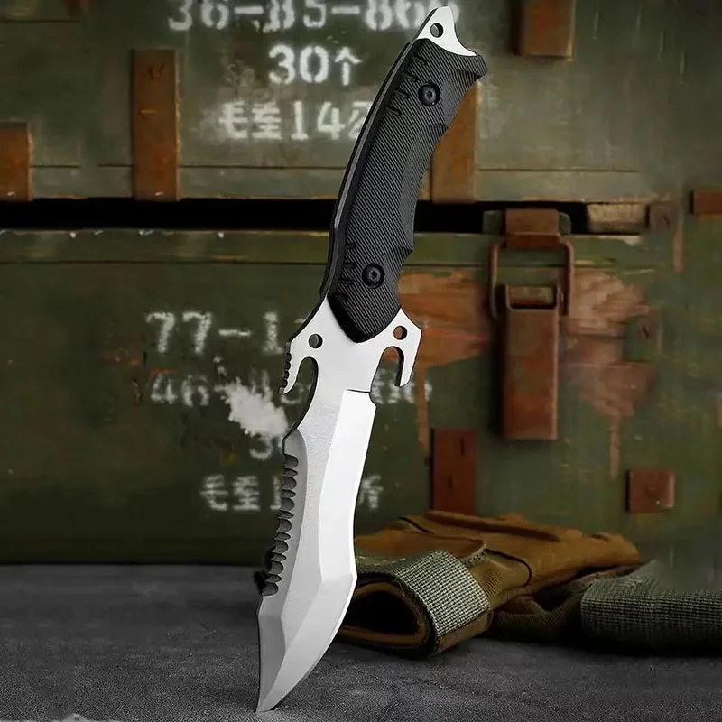 Straight knife outdoor tool portable pocket knife survival knife military knife outdoor hunting tactics high hardness survival