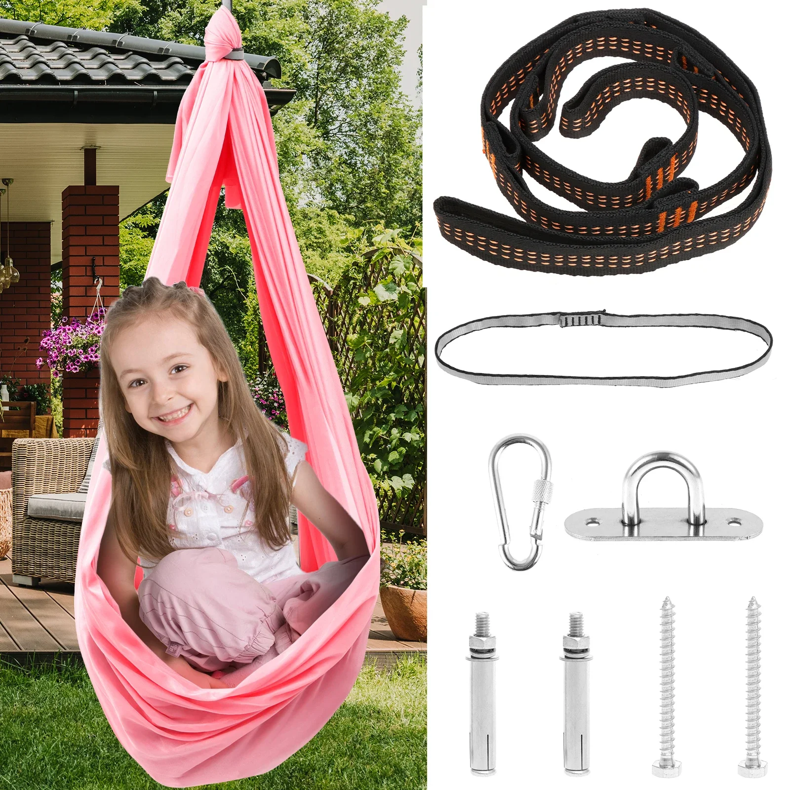 Altalena sensoriale Letto sospeso elastico per interni ed esterni Amaca coccole portatile per bambini e adulti Aspergers per autismo ADHD