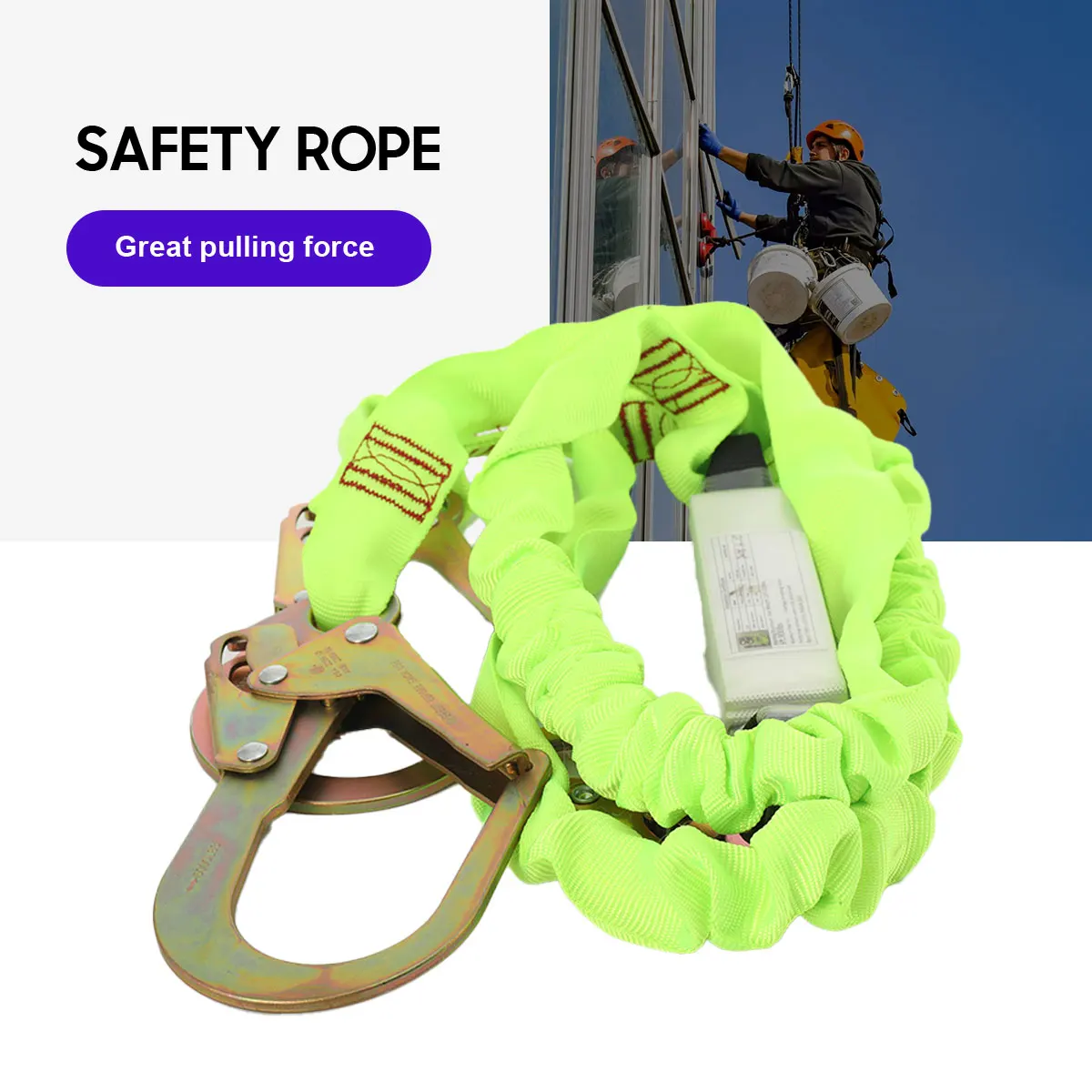 Sangle de retenue d'absorption d'énergie flexible, élastique, protection contre les chutes de 1.8m