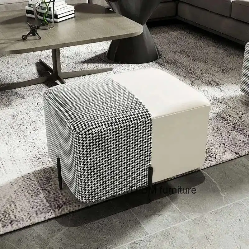 

Nordic Stools Living Room Luxury Fashion Sofa Stool Home Furniture Modern Creative Doorway Shoe Changing Stool B