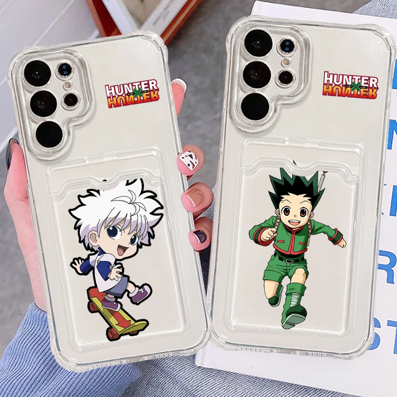 

Hunters X Hunters Anime Cartoon For Samsung S24 S23 S22 S21 S20 Ultra FE Plus A55 A53 5G Photo Card Bag Transparent Cover