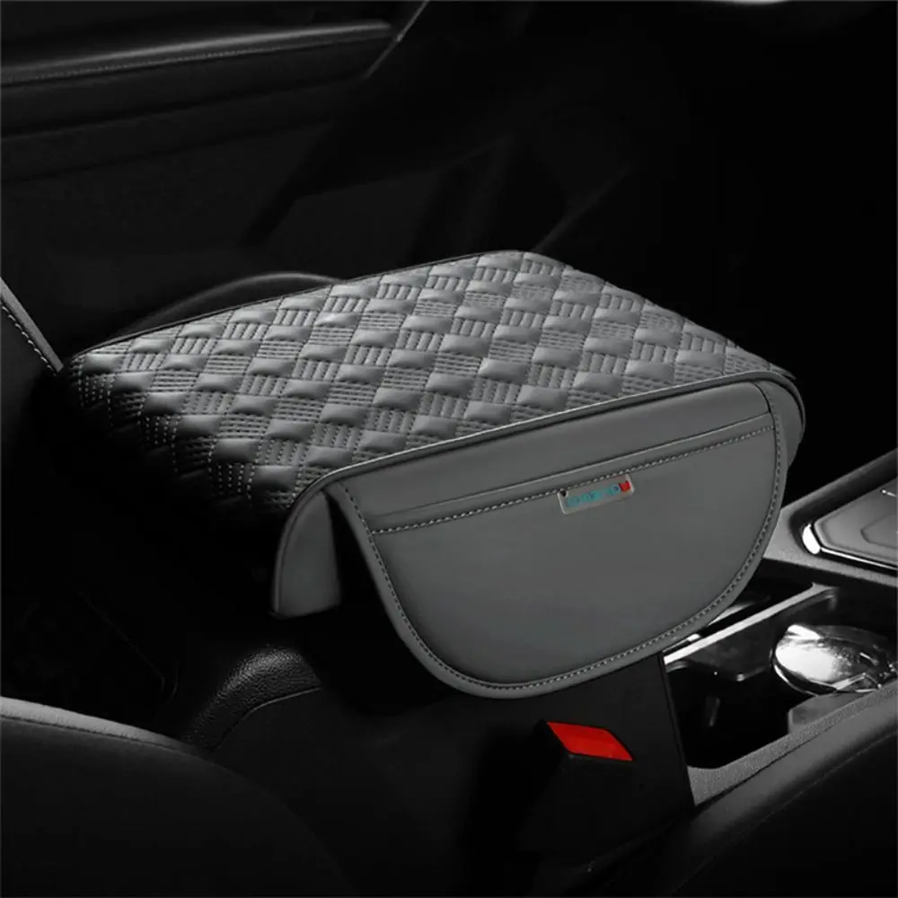 

PU Leather Car Armrest Mat with Storage Bag Multifunctional Armrest Cushion Wear-resistant Arm Rest Protection Cushion Car