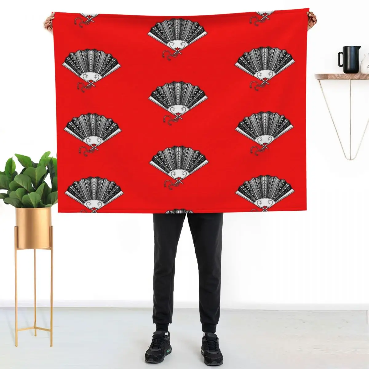 Tribal Folding Fan Throw Blanket Thin Summer Beddings For Baby Camping Decorative Throw Sofa Quilt Blankets