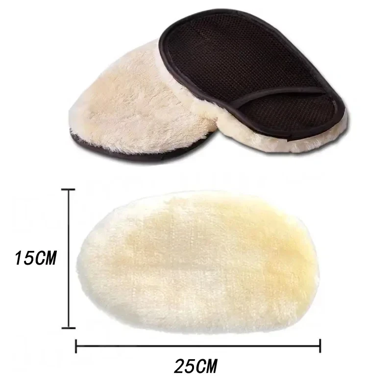 1-10PCS Car Cleaning Wool & Cashmere Gloves Wool-Like Polishing & Waxing Double Sided Gloves Paintless Car Cleaning Tools