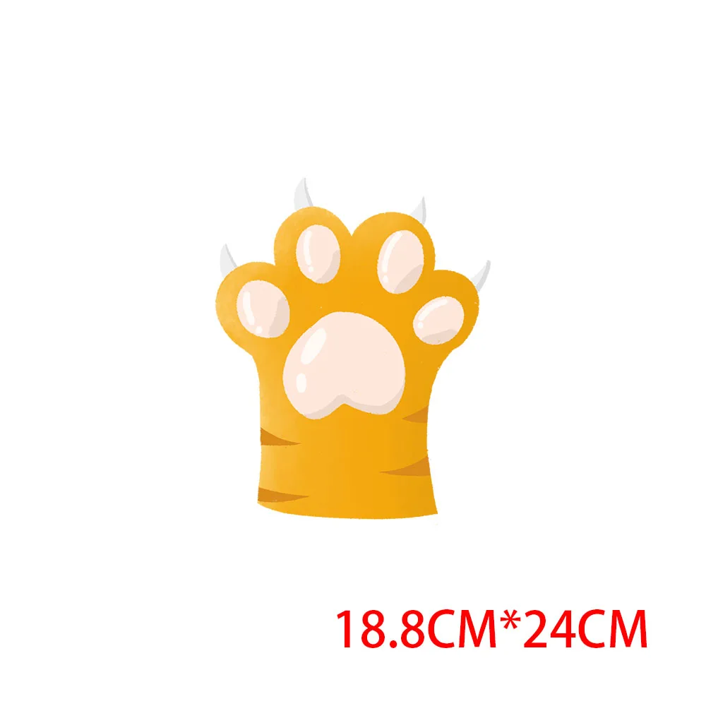 Cartoon Cat Paw Print Dog Paw Print Heat Transfer Fashion Appliques for Clothing Thermo Sticker  Appliques for Clothing Patch