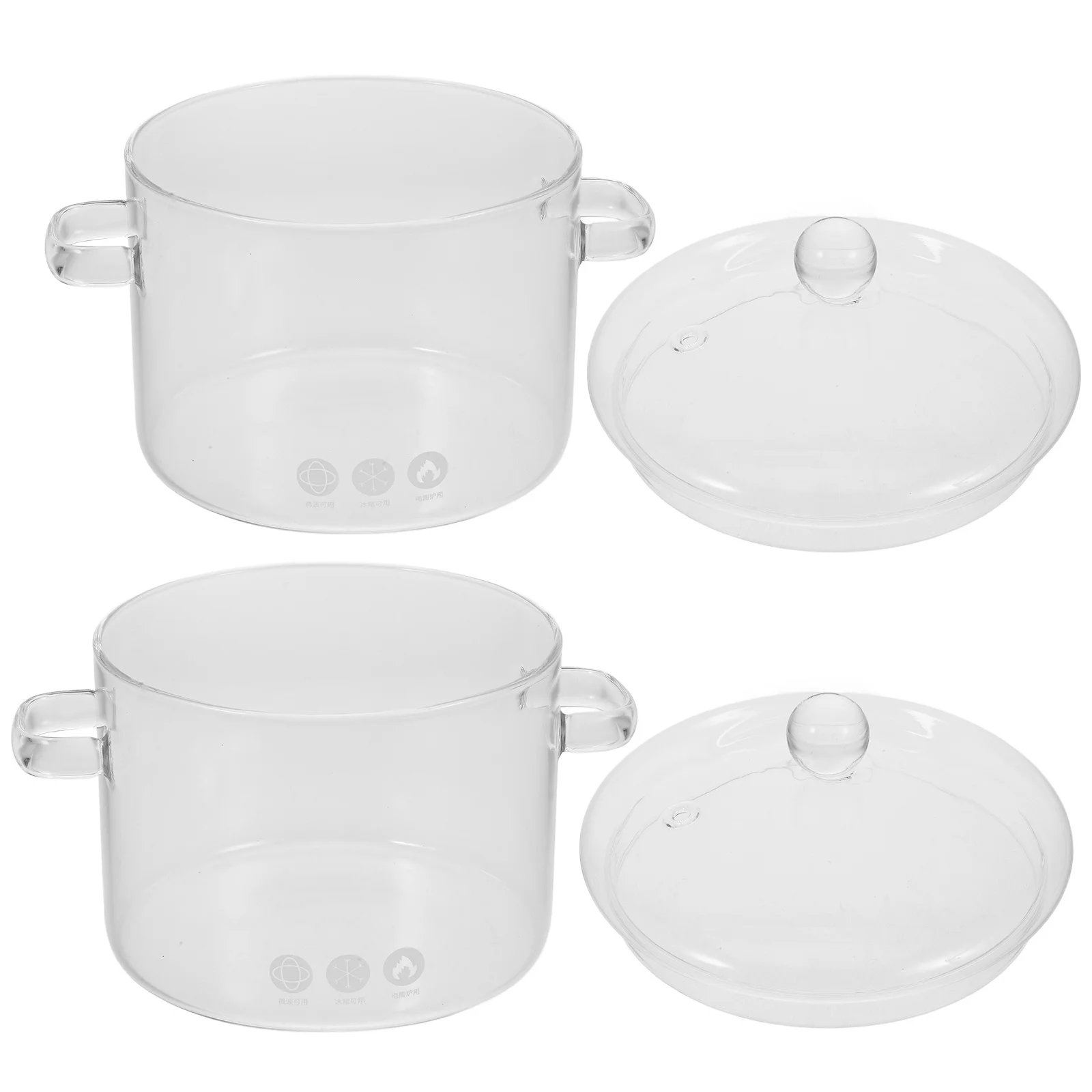 

2 Pcs Pot Borosilicate Large Cooking Pots Rice Transparent and Pan Pasta Soup Non Stick