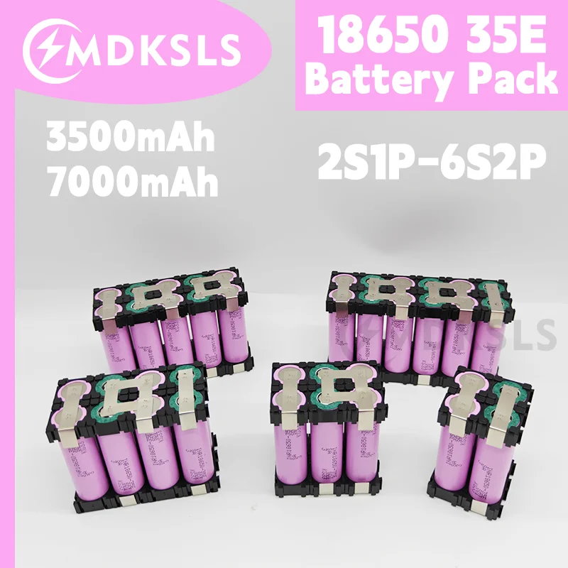 2026 New MDKSLS 2S1P-6S2P 18650-35E battery pack custom 18650-35E battery welding 3500mAh / 7000mah battery pack 7.4V to 25.2v