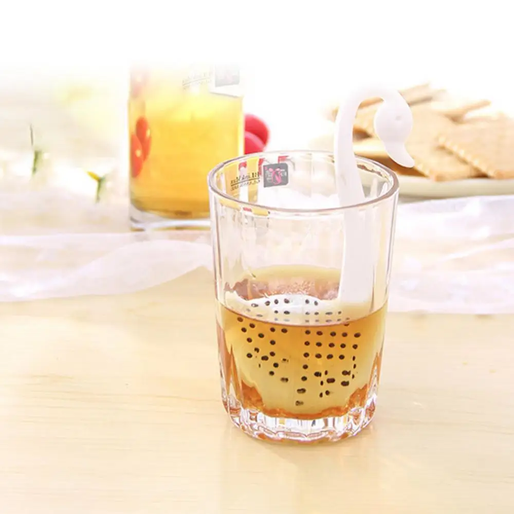 Kitchen Accessories Durable Filter Safe Strainer Tool Tea Infuser Diffuser Silicone Food-grade Swan Hangs Separator Teaware Tool