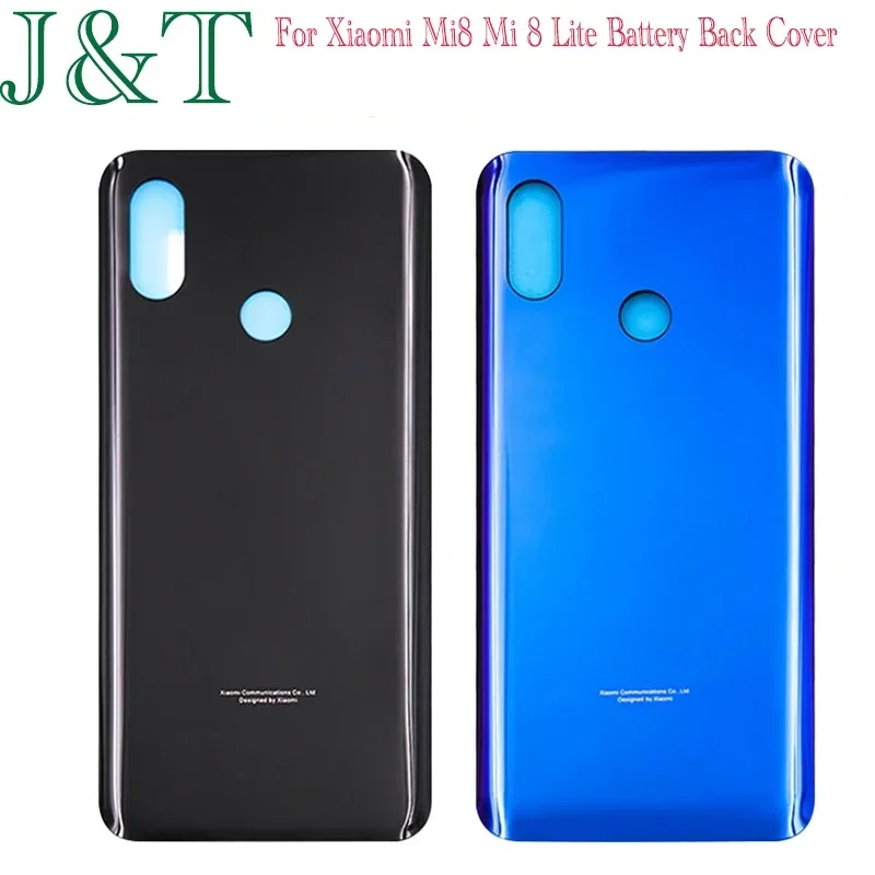 New For Xiaomi Mi8 Mi 8 Lite Battery Back Cover Rear Door 3D Glass Panel Mi 8 Lite Housing Case Glass Cover With Adhesive Replac