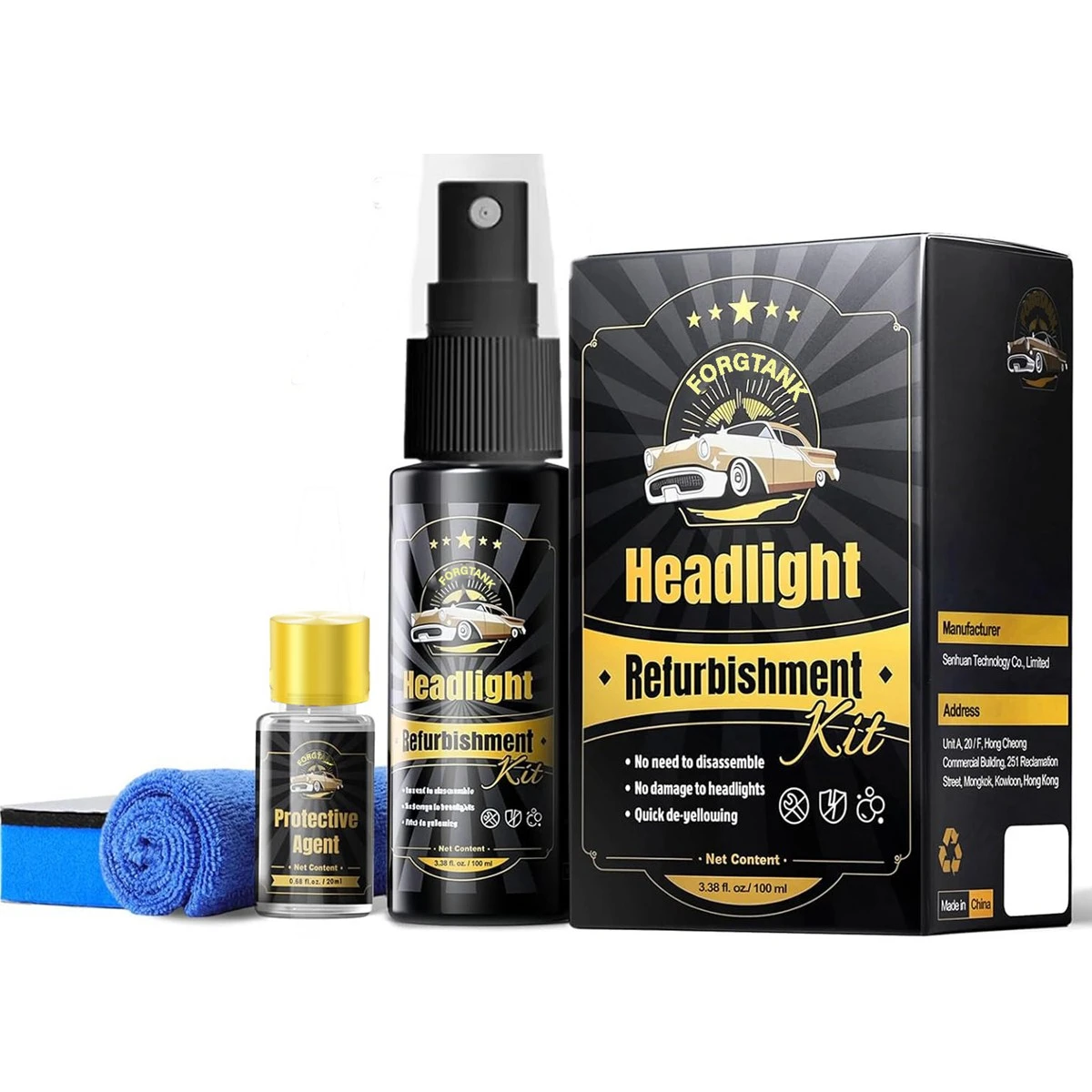 

Car Headlight Restoration Kit Restoring To Like-New Condition Covers 3 Vehicle Headlight Treatments Headlight Cleaner Restorer