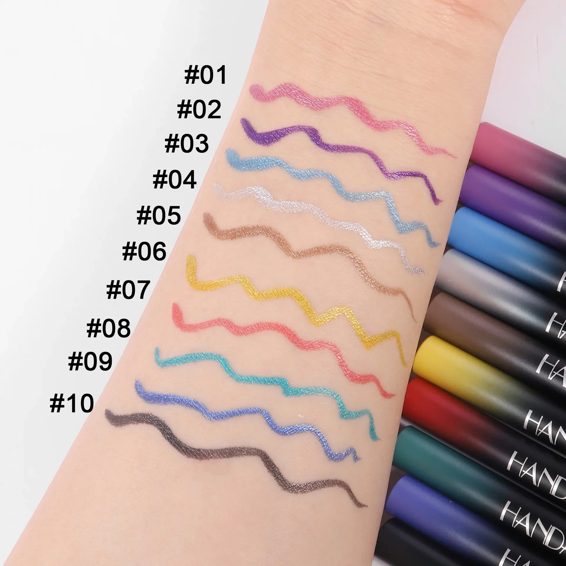Diamantglänzender Eyeliner Lidschatten Wasserdicht Schnelltrocknend Silber Gold Metellic Perlglanz Flüssiger Eyeliner Seidenraupe Aufhellen Make-Up_voghion.com