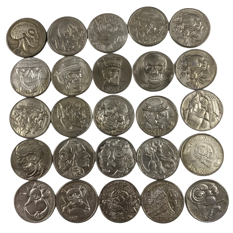 

Replica 25 pieces Hobo Nickels coins ,full set different type coins