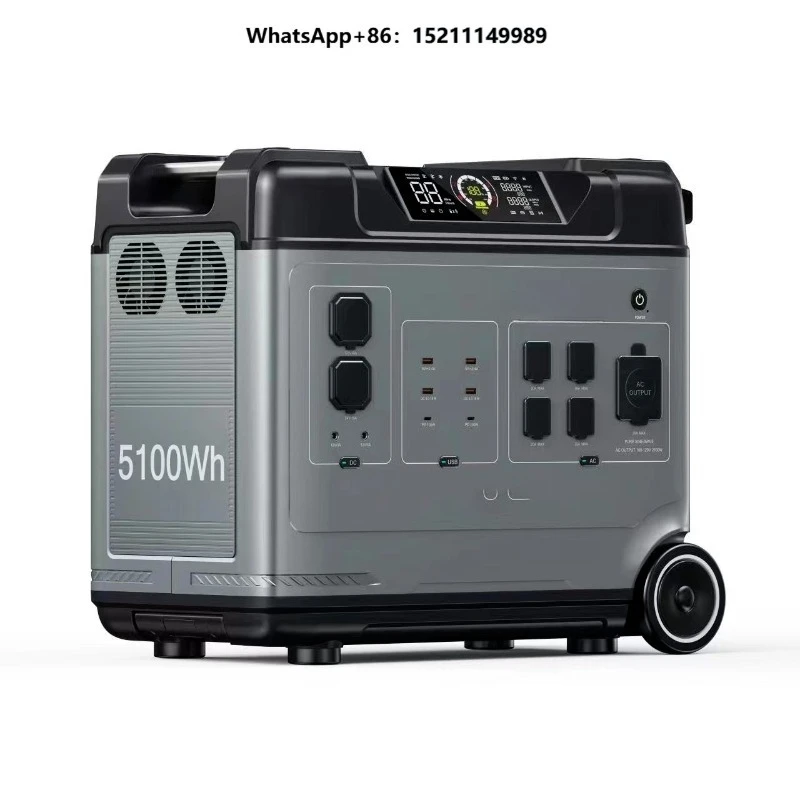 Portable 5120WH Solar Power Station 4000 Watt Inverter External Battery Wireless Camping Home Backup Portable Power Station