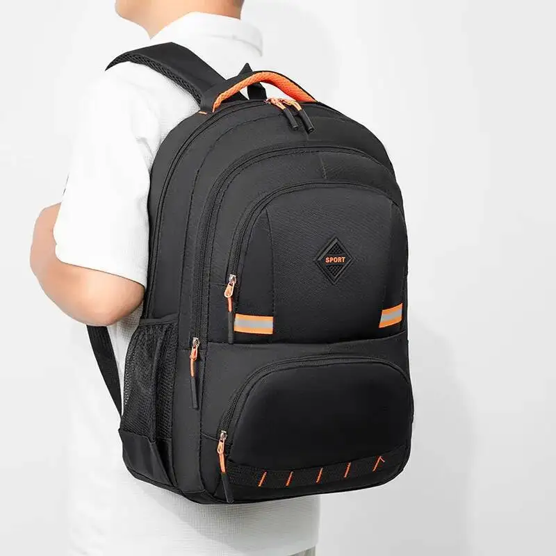 

Мужская простая модная сумка для школьников средней школы, деловая сумка для ноутбука, двойные сумки на плечо, рюкзак, новая сумка для компьютера большой вместимости