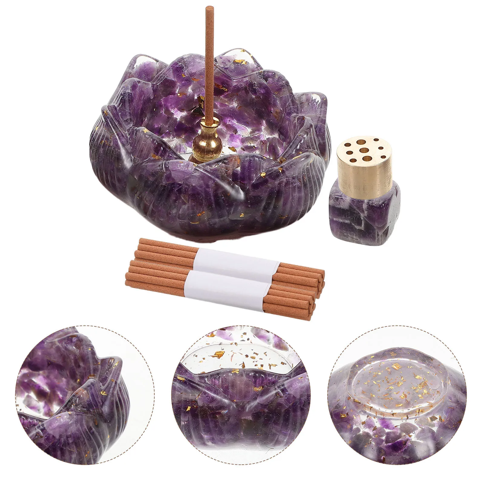 

1Set Lotus Flower Incense Burner Decorative Holder for Yoga Meditation Spa Aroma Sticks Relaxation Home Decor