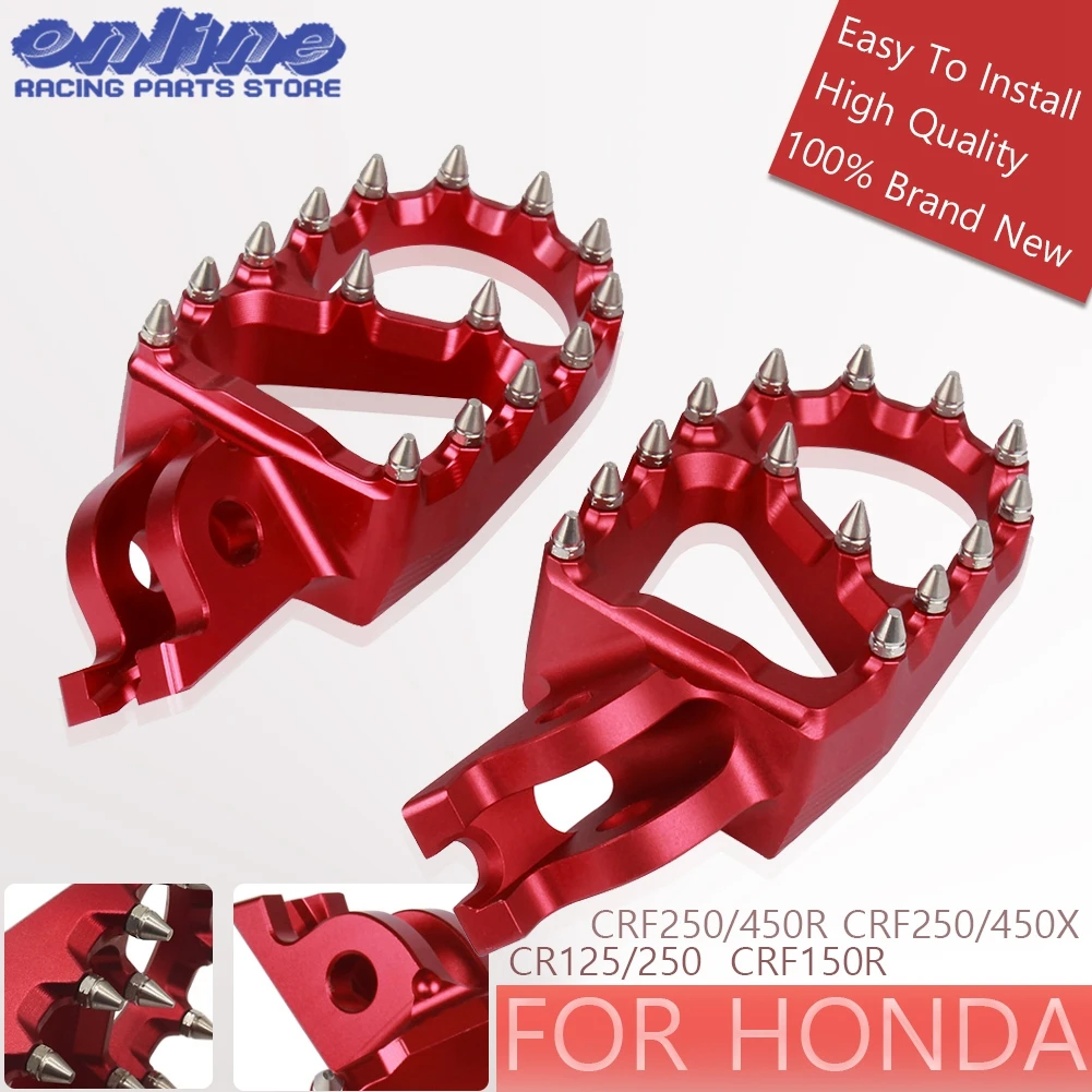 Motorcycle CNC Foot Rest Footpegs Foot Pegs Pedals For Honda CR125 250 CRF150R CRF250 CRF450R 450X CR CRF 125 250 450R 2005-2021