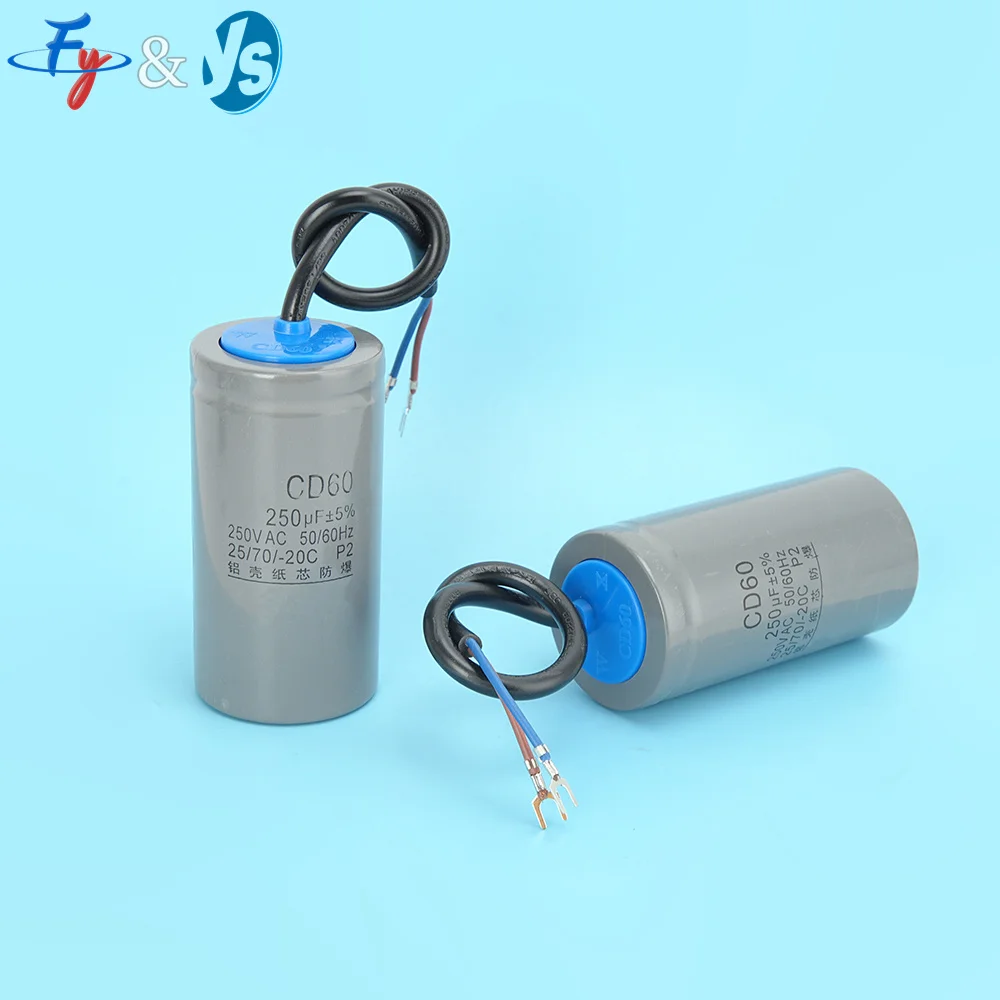 CD60 Electrolytic Starting Capacitor 250VAC Plastic Shell 75-800uF Range for AC Compressor Pump