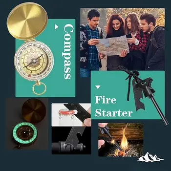 18合1多功能緊急裝備戶外生存套裝軍用戶外旅行探險露營工具急救包 10 最佳銷售 生存多功能工具 - №1