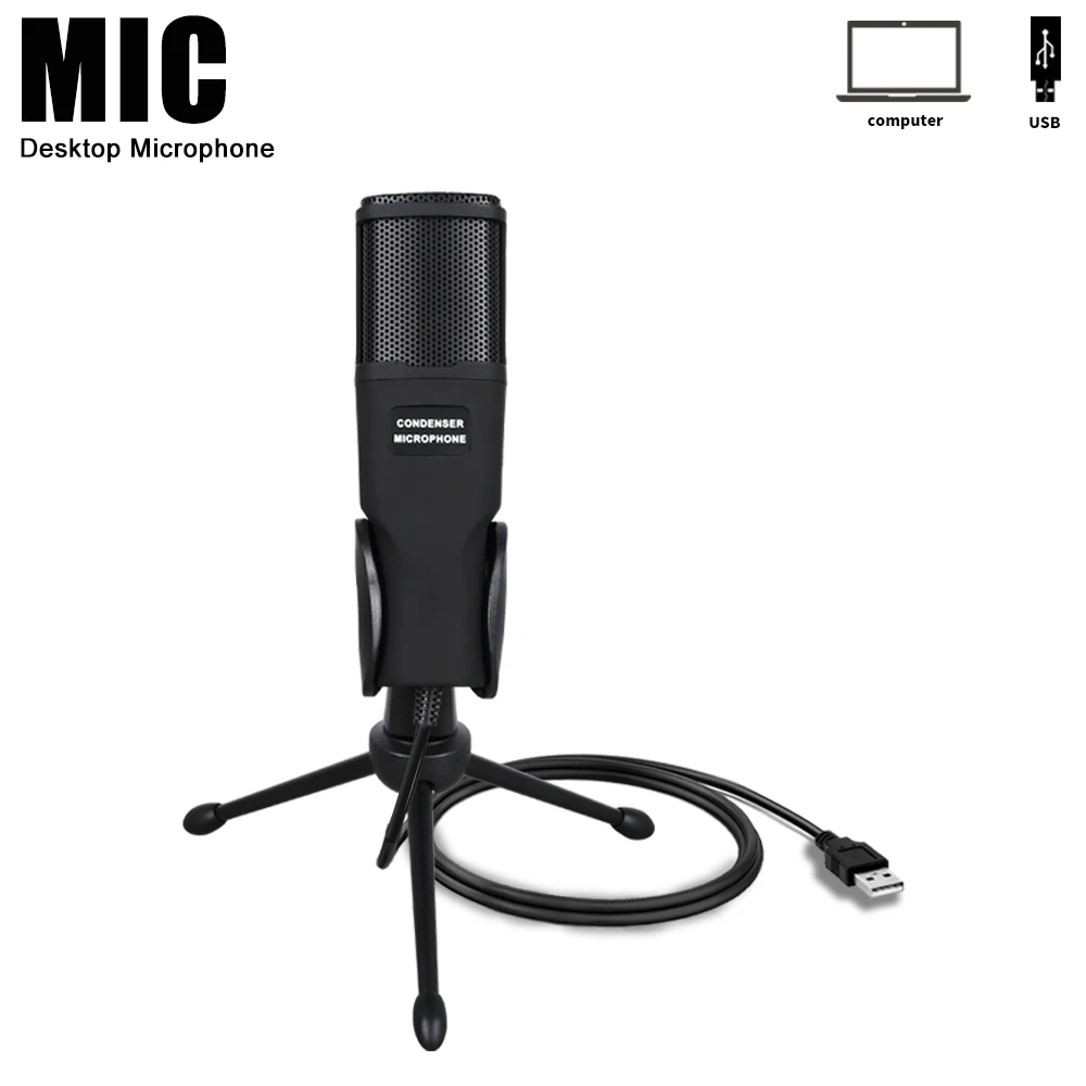 

USB Microphone for PC, Computer Condenser Gaming Mic for Streaming, Podcasting, Vocal Recording, Compatible with Windows,Mac,PS4