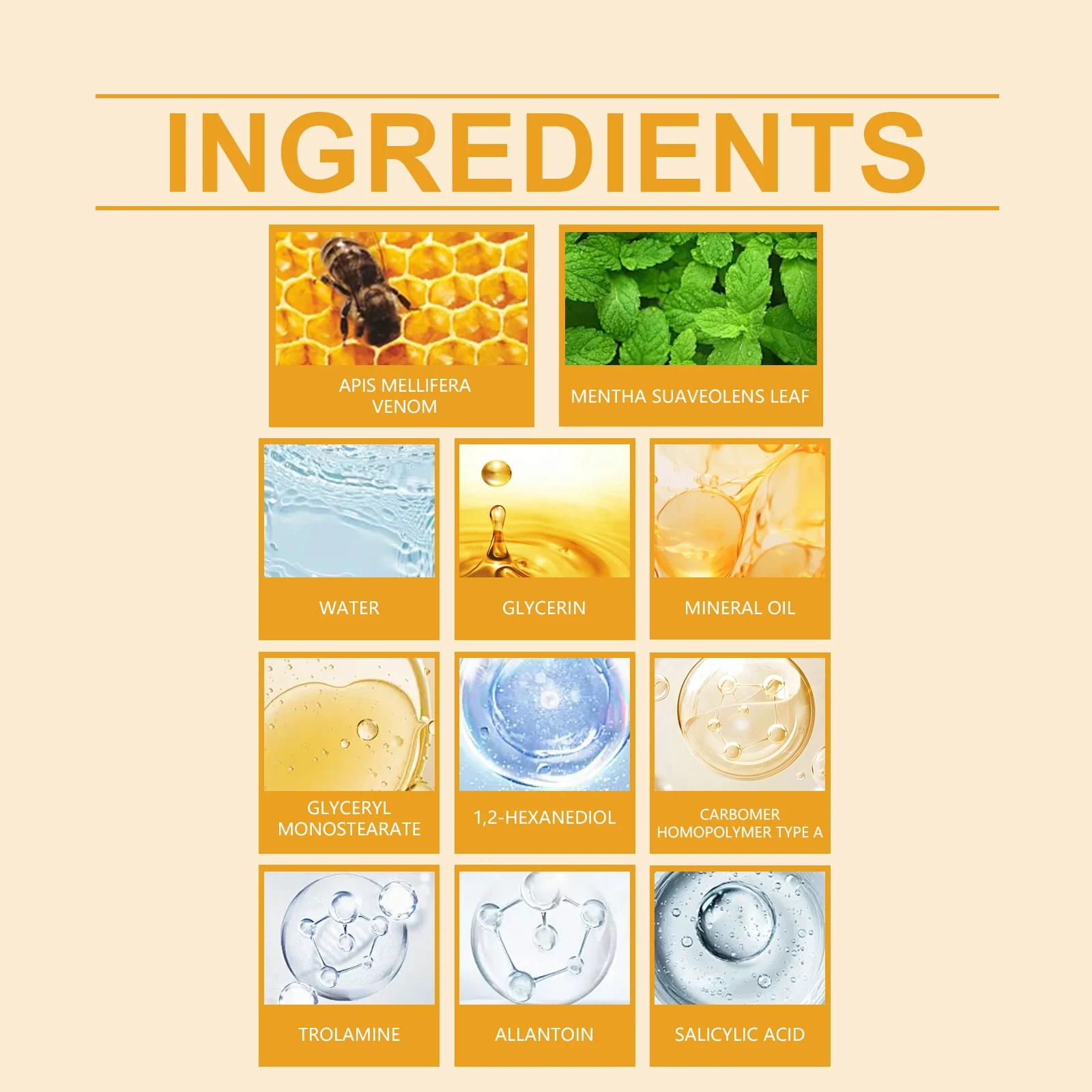 ครีมบำรุงผิวสารสกัดจากพิษผึ้ง ทำความสะอาดผิวอย่างอ่อนโยน ช่วยให้ผิวเนียนนุ่ม ชุ่มชื้น บำรุงผิวกาย