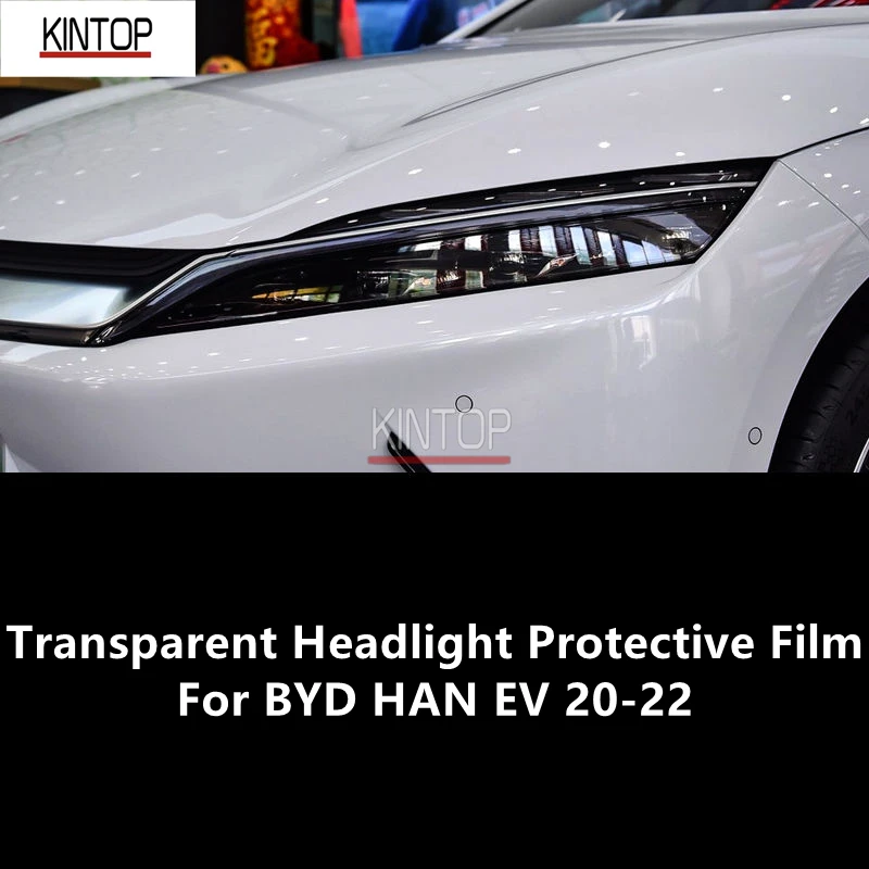 

For BYD HAN EV 20-22 TPU Transparent,Blackened Headlight Protective Film, Headlight Protection,Film Modification