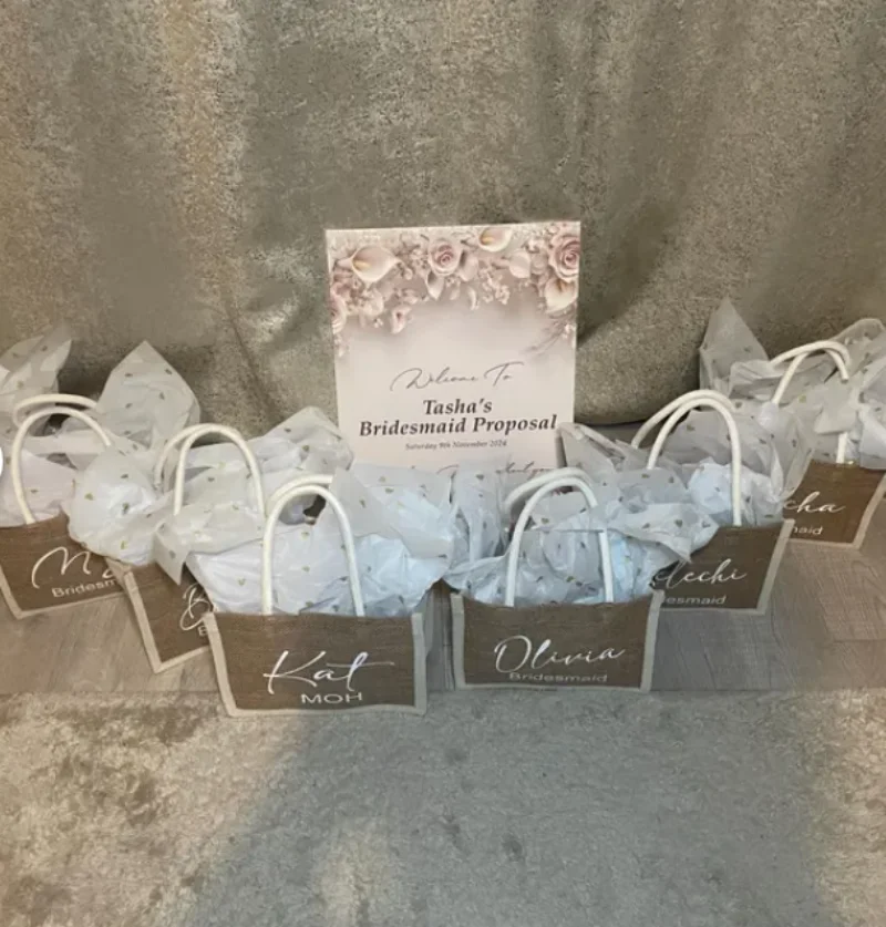 Personalized Gift Tote Bags,Bridesmaid Burlap Bag,Beach Bag,Bachelorette Party Gift,Bridesmaid Proposal Gifts,Tote Bag With Name