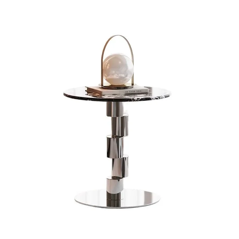 

Medieval style Napoleon marble coffee table designer small apartment stainless steel corner few bedroom light luxury edge few