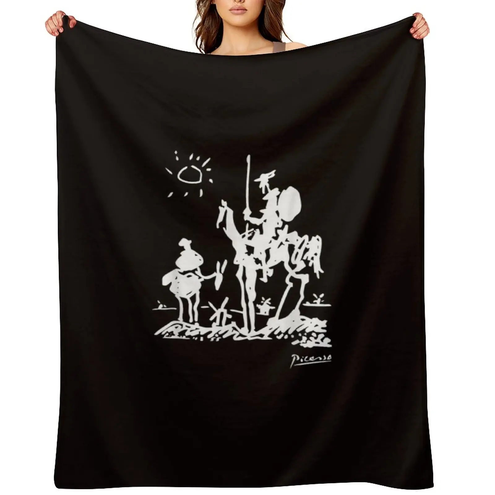 

Don Quixote Artwork Throw Blanket Hairys funny gift bed plaid Blankets