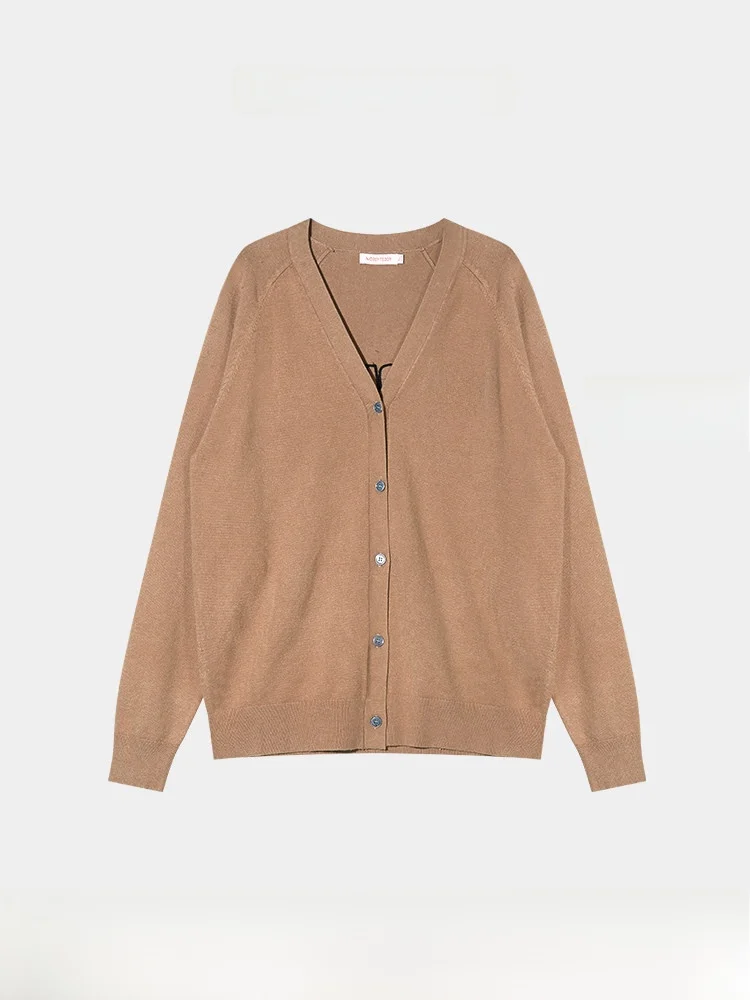 

Мужской повседневный кардиган Noisy Teddy Spring 2026 с вышитыми буквами, свободный, универсальный, с длинными рукавами, вязаный свитер