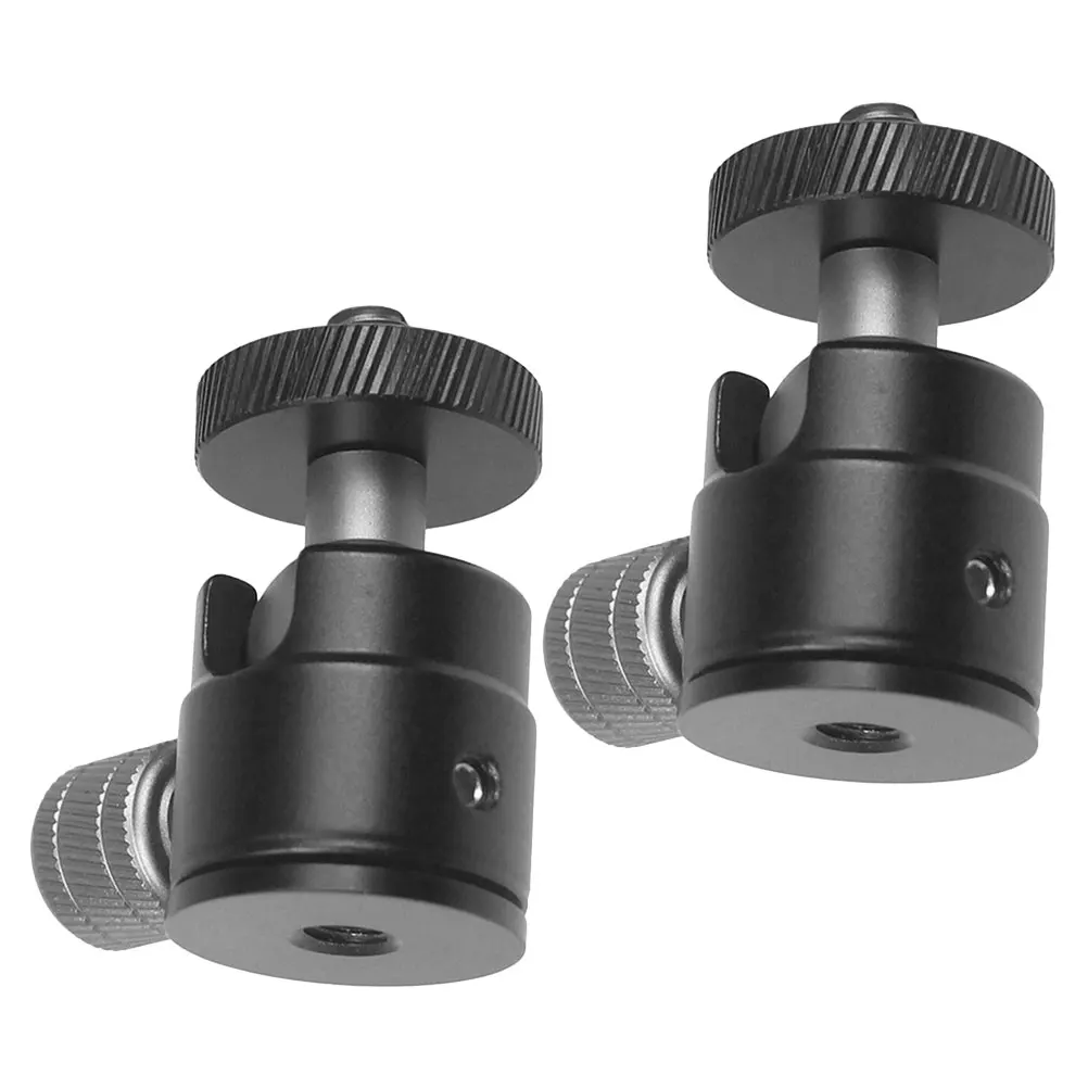 

2pcs Ball Head Mount 360° Rotatable Aluminum Alloy Projector Camera Tripod Head Stable Compact Mini Mounting Adapter For Cameras