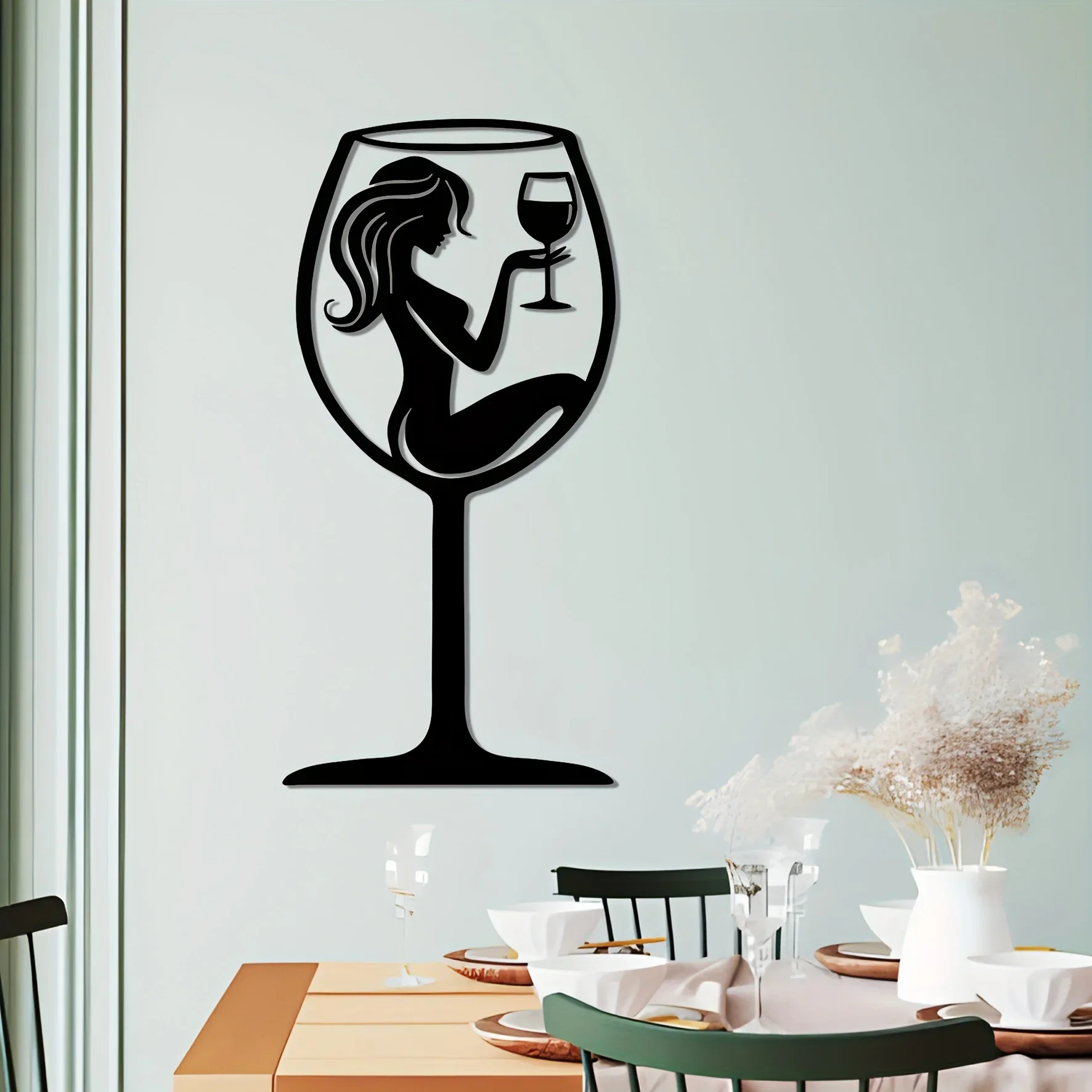 Metallische Frauensilhouette Wandkunst - 1 Stück Sexy Linienkunst-Skulptur, Heimdekoration für Bar, Restaurant, Büro, Wohnzimmer, Schlafzimmer