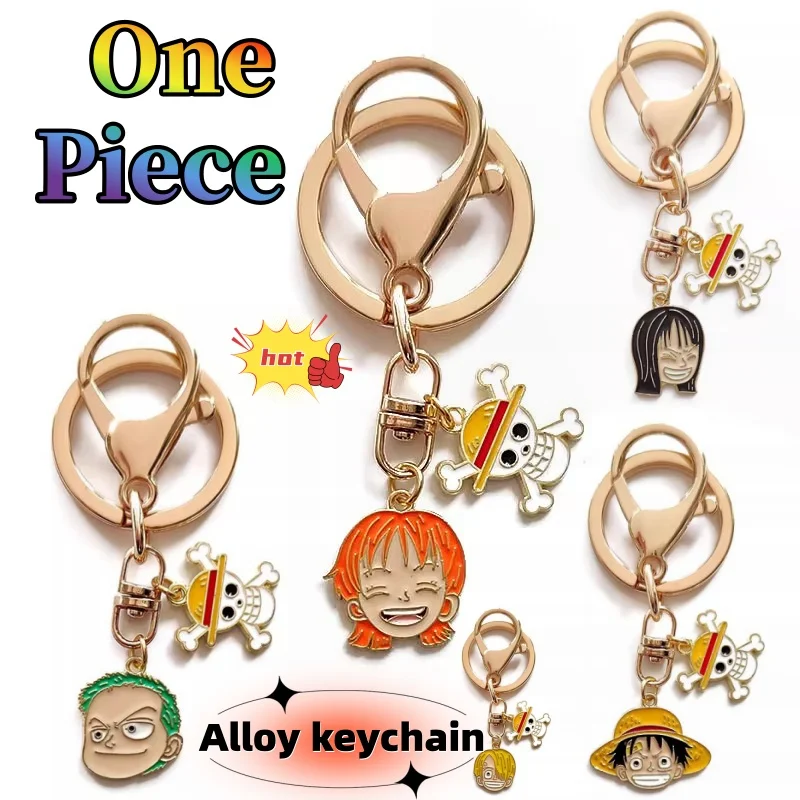 

One Piece keychain, cute and fashionable, cartoon style, personalized and creative, kawaii alloy bag charm, gift for friends