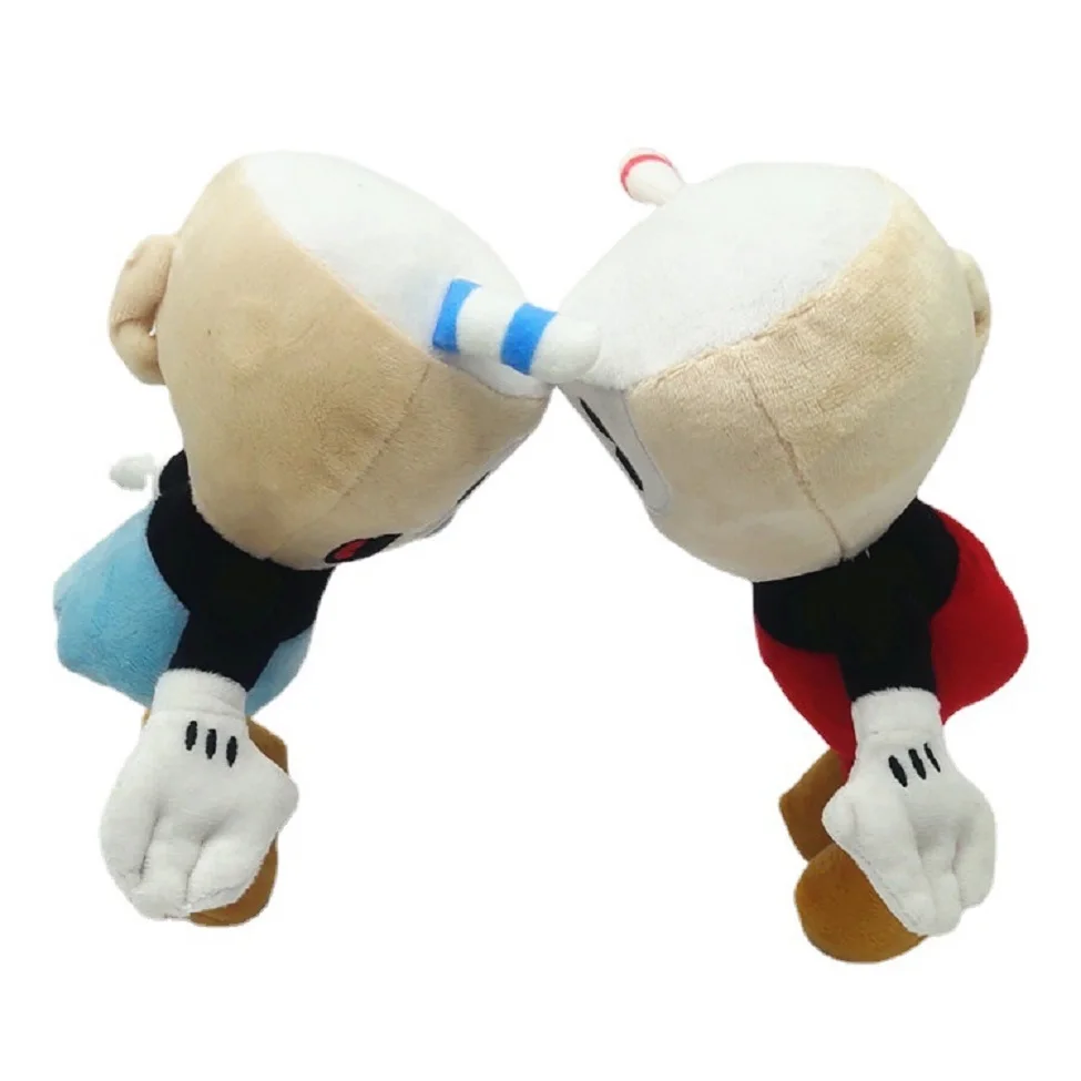 2pcs/lot Anime Cuphead Plush Toy Mugman The Devil Legendary Chalice Stuffed Dolls Adventure Game Toys for Kids Birthday Gifts