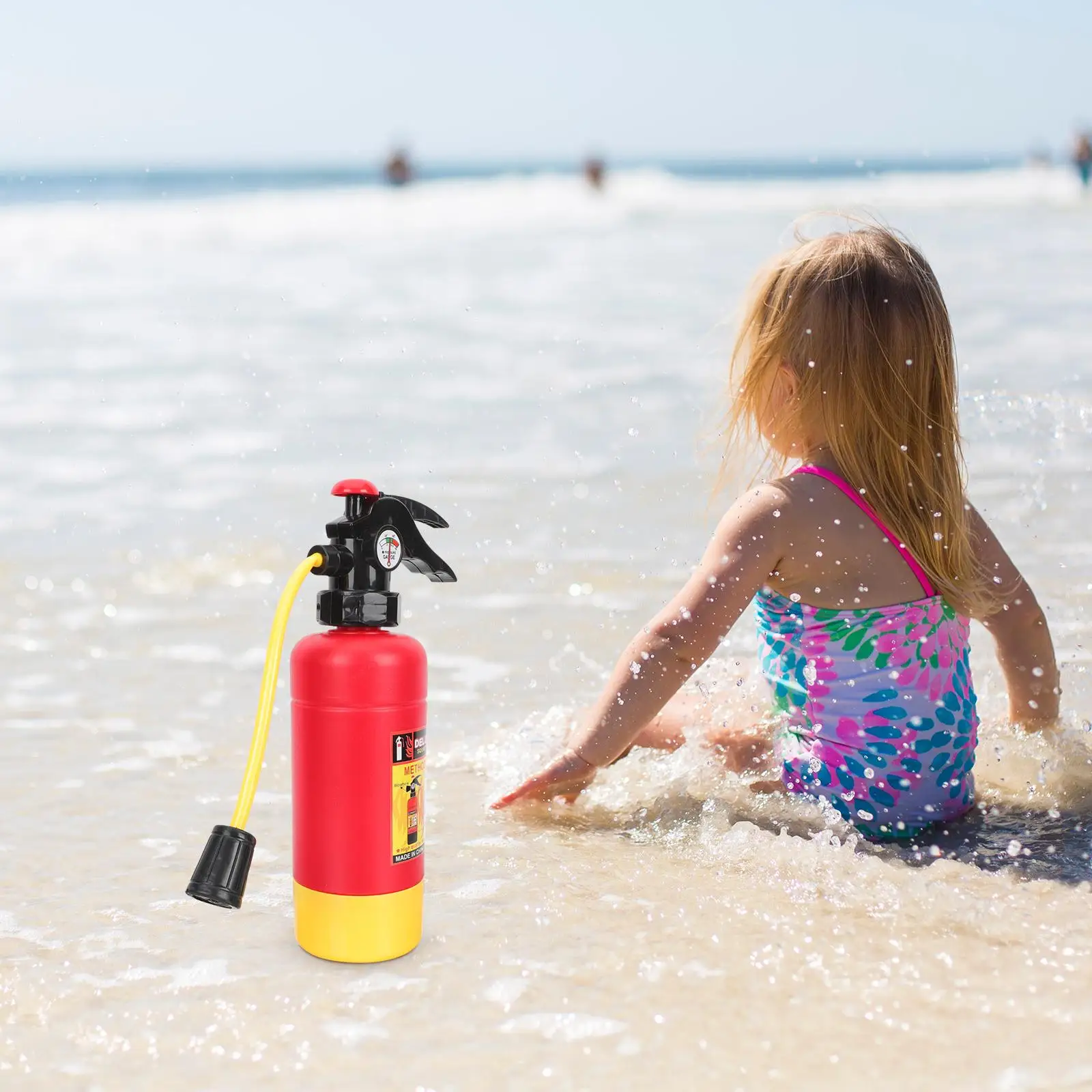 Giocattolo estintore per bambini Gioca a giocattoli da spiaggia Piccola bottiglia d'acqua rossa per vigili del fuoco