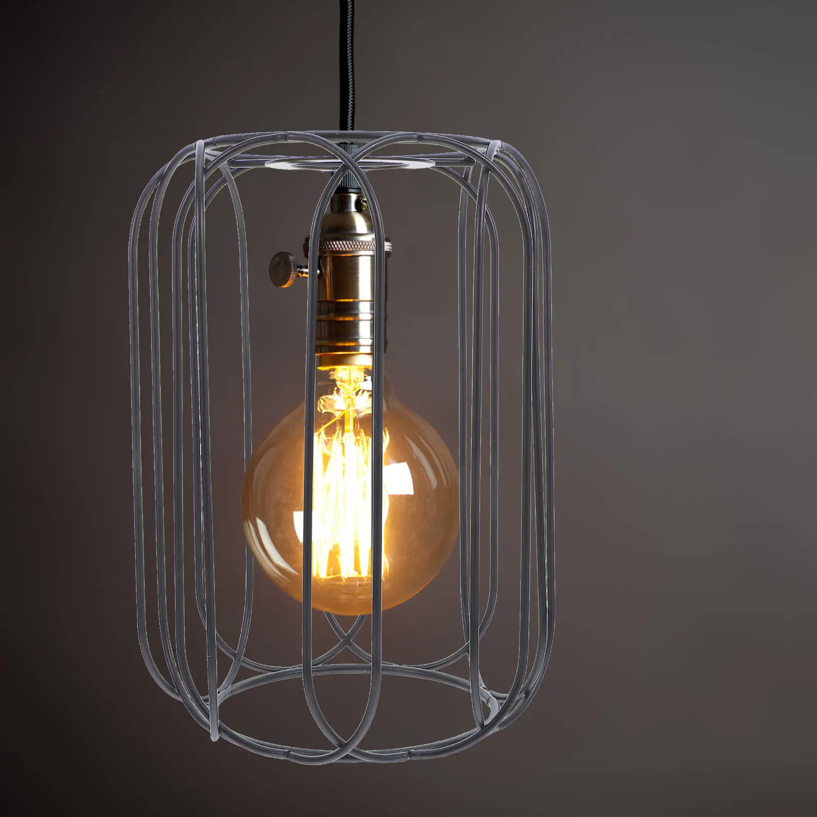 

Metal Cage Lamp Shade Vintage Industrial Pendant Lighting Cover For Kitchen Dining Room Bedroom Bar Hanging Bulb Guard