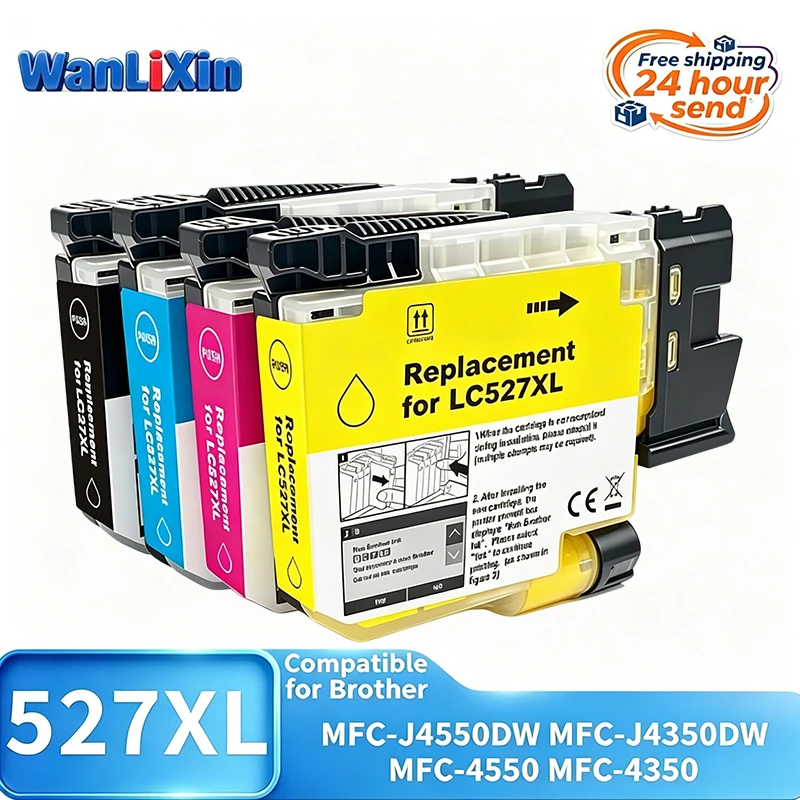 1/2/3/4 Sets LC527XL LC-527XL LC 527 XL Ink Cartridge Compatible For Brother MFC-J4550DW MFC-J4350DW MFC-4550 MFC-4350 Printer