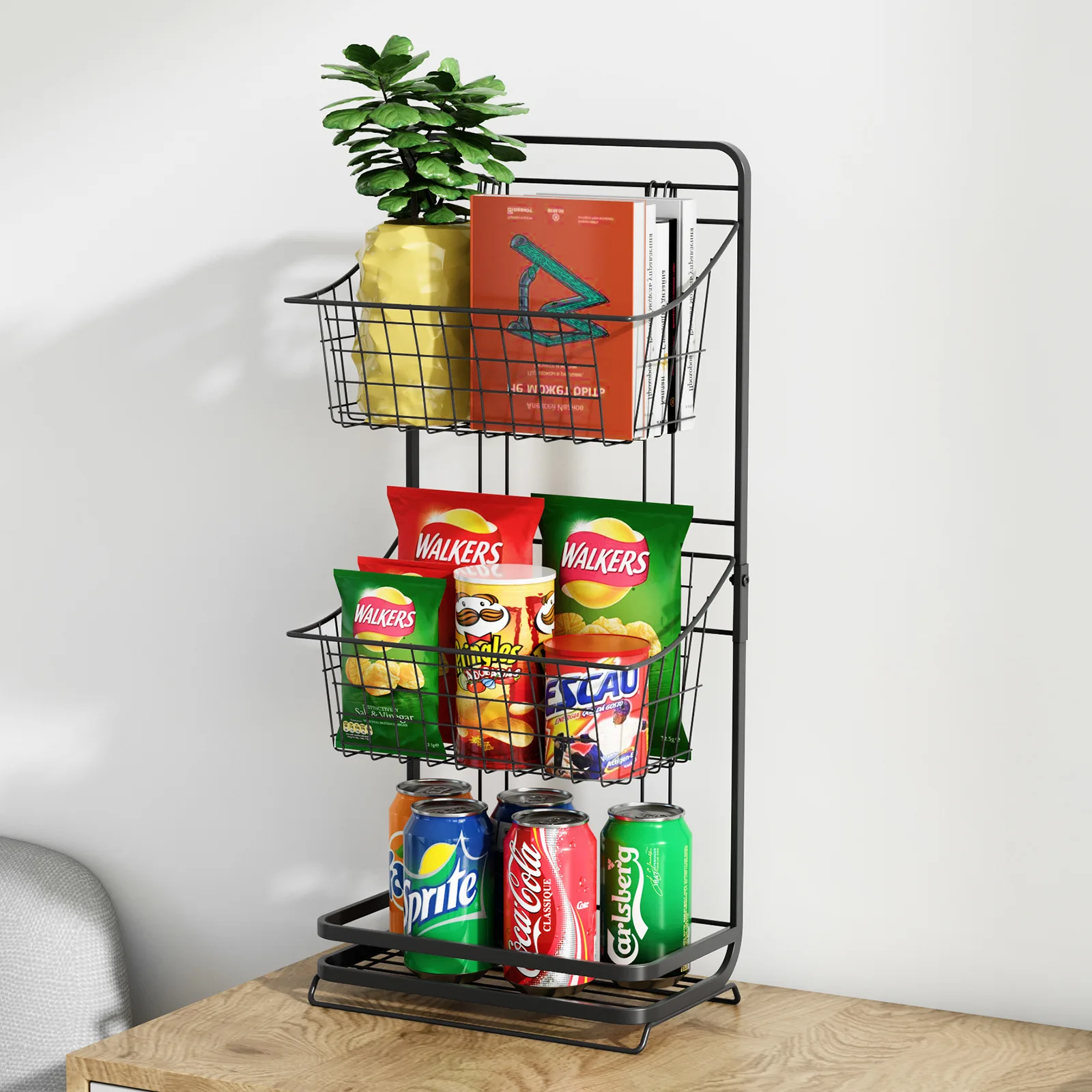 

Kitchen Shelf Multi-Layer Floor Household Fruit and Vegetable Basket Snacks Toy Storage Artifact