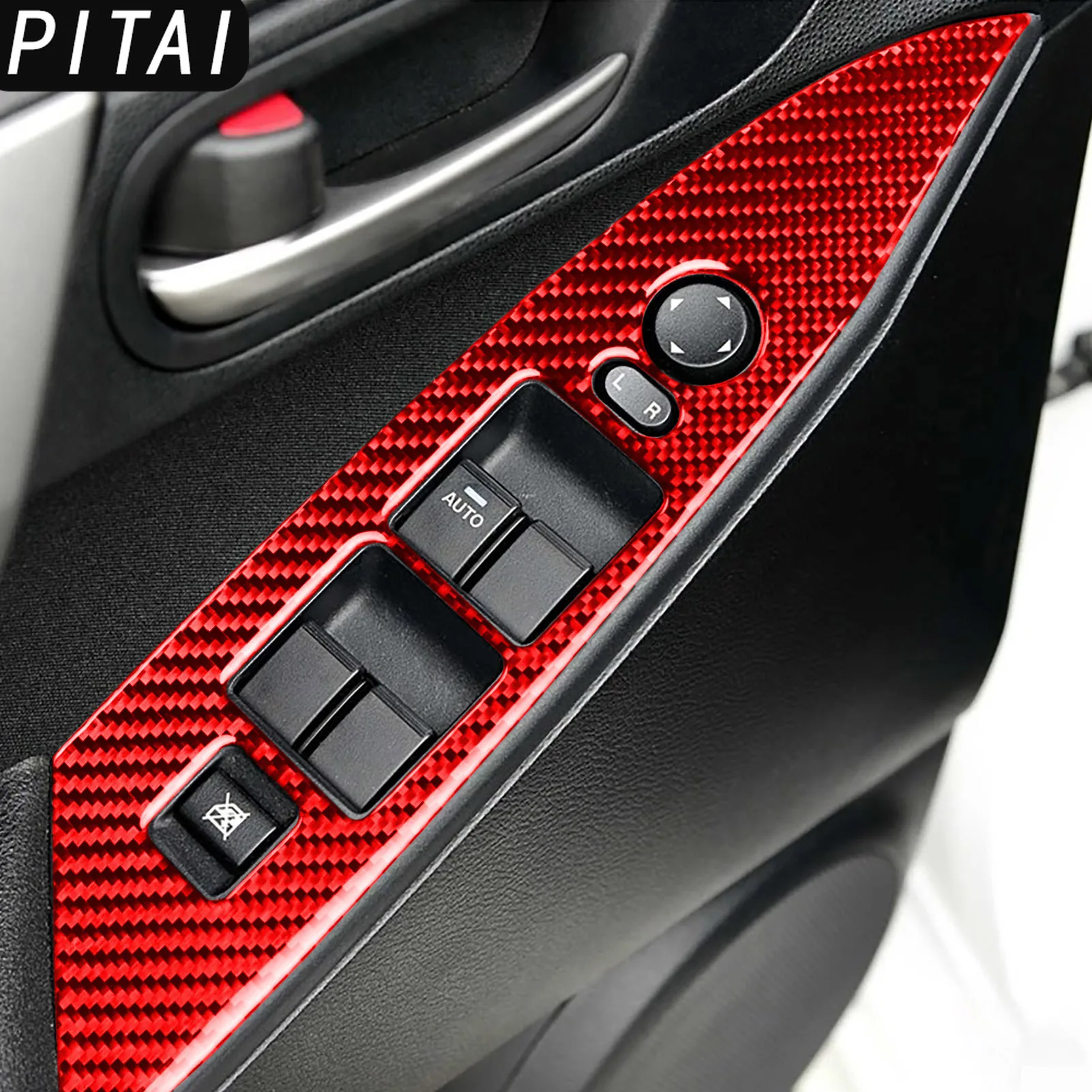 For Mazda 3 Axela 2010-2013 Red Carbon Fiber Dash Gear Shift Console Panel Trim Strips Interior Decoration Accessories Sticker