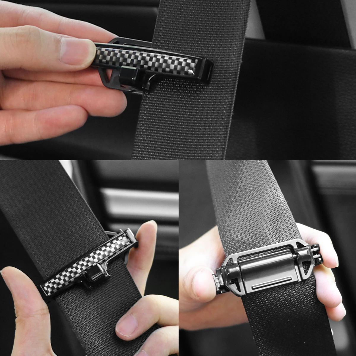 2pcs Car Seat Belt Clips Non-slip Seatbelt Adjuster Buckle Adjustable Safety Belt Stopper Clamp Retainer Fixed Clip Auto Styling
