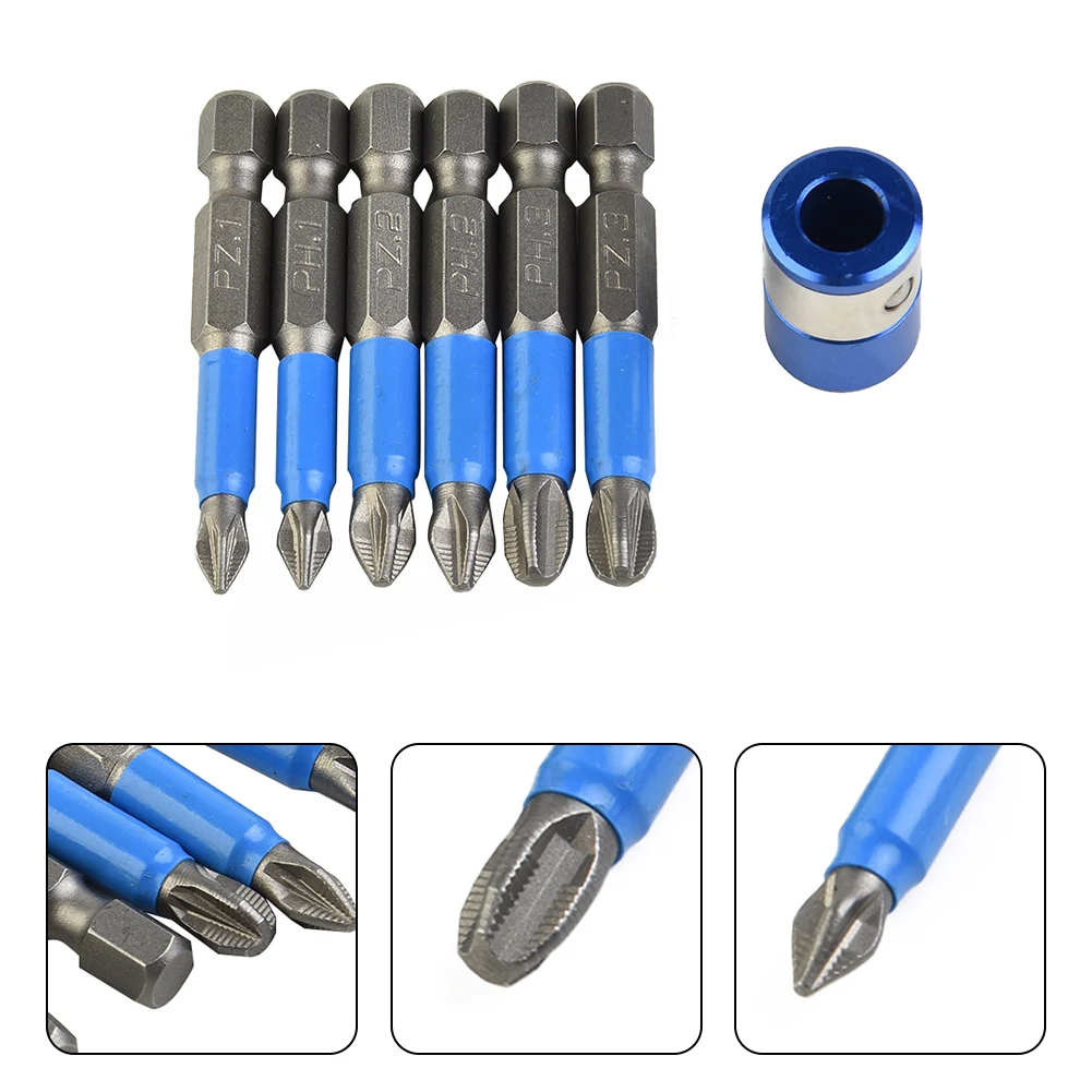 

Set Screwdriver Bit 6Pcs/Set Accessories Anti Slip High Snap PH1/PZ1/PH2/PZ2/PH3/PZ3 Tool Wear Resistance 50mm Length Magnetic