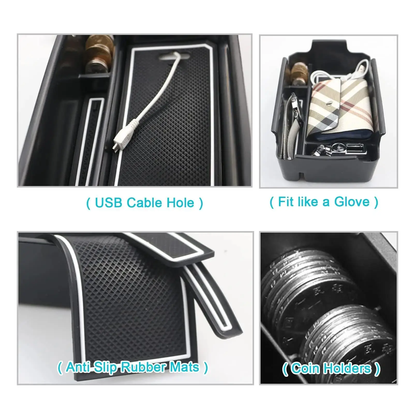 For Volvo XC40 2019 2020 2021 2022 2023 Center Console Organizer Accessories Armrest Insert Secondary Storage Box