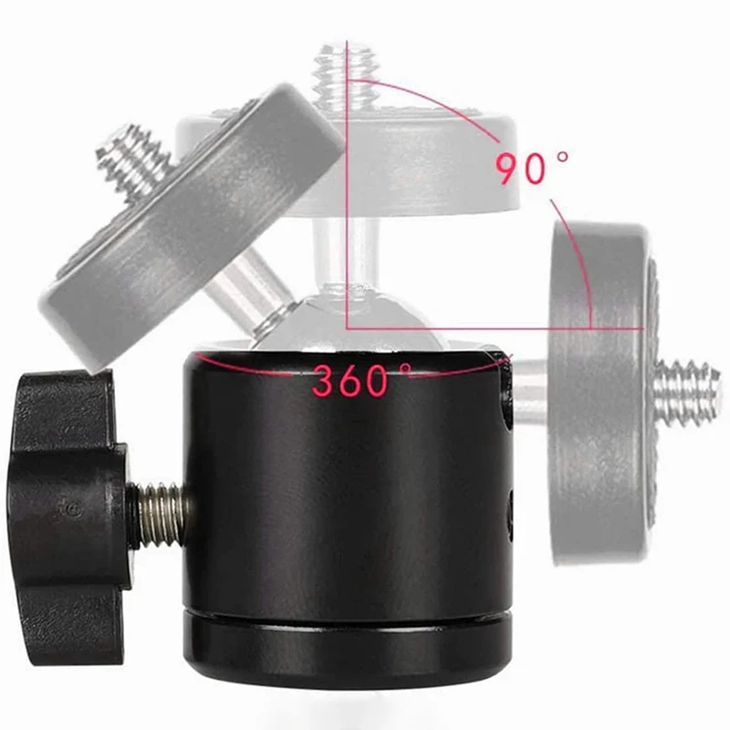 Universal Mini Metall Kugelkopf Adapter Winkel 180 Grad Einstellung 1/4 " & 3/8" Schraube Für DSLR Kamera Mic Stand LED Licht Stativ