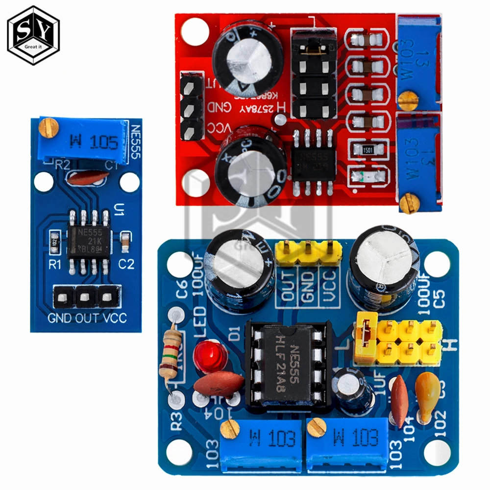 NE555 Pulse Frequency Duty Cycle Adjustable Module Square Wave 5V-12V Signal Generator For Arduino Smart Car