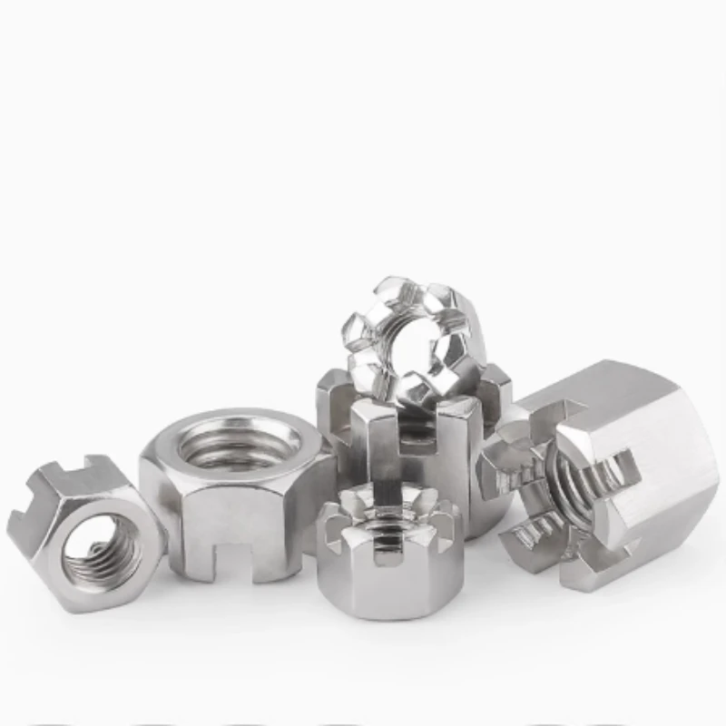 M6 M8 M10 M12 M14 M16 M18 M20 M24 GB6178 304 Stainless Steel Slotted Round Lock Hexagon Head Hex Slotted Castle Crown Nut